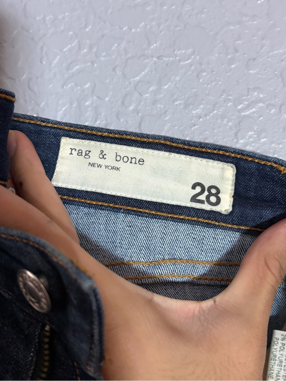 Rag & Bone Women’s Size 28 Slim Ankle Jeans Medium-Dark Wash Raw Hem - Picture 4 of 4